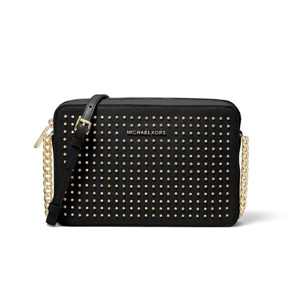 MICHAEL KORS Jet Set Studded Leather Crossbody - Picture 1 of 10